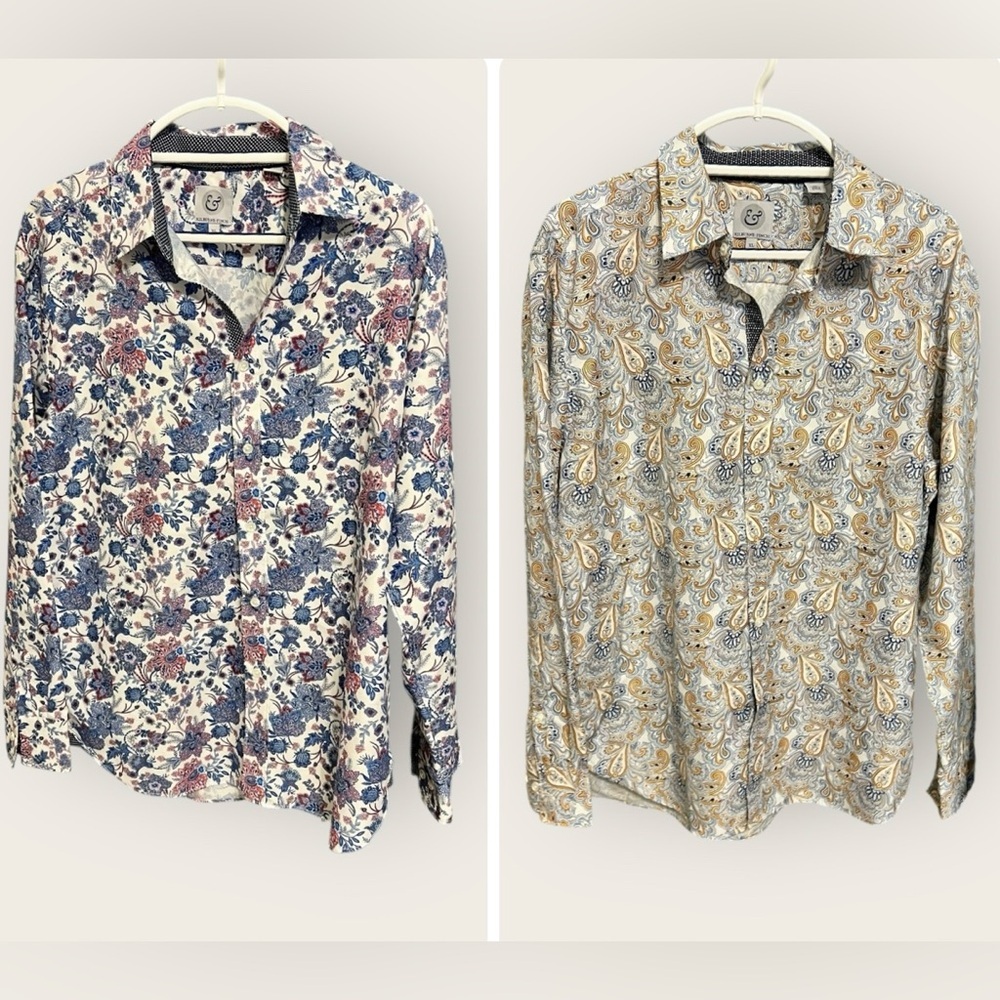 Kilburne & Finch Paisley Men's Button Up Shirt Bundle Size XL - Picture 2 of 4
